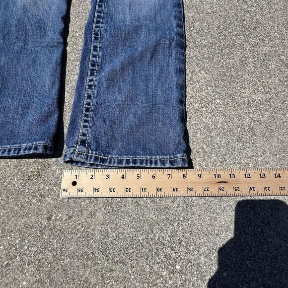 Ariat B4 Relaxed Jeans Womens 14 Straight Leg Blue Denim Distressed Western - Picture 5 of 9